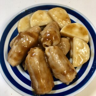 長芋肉巻きのオイスター照り煮